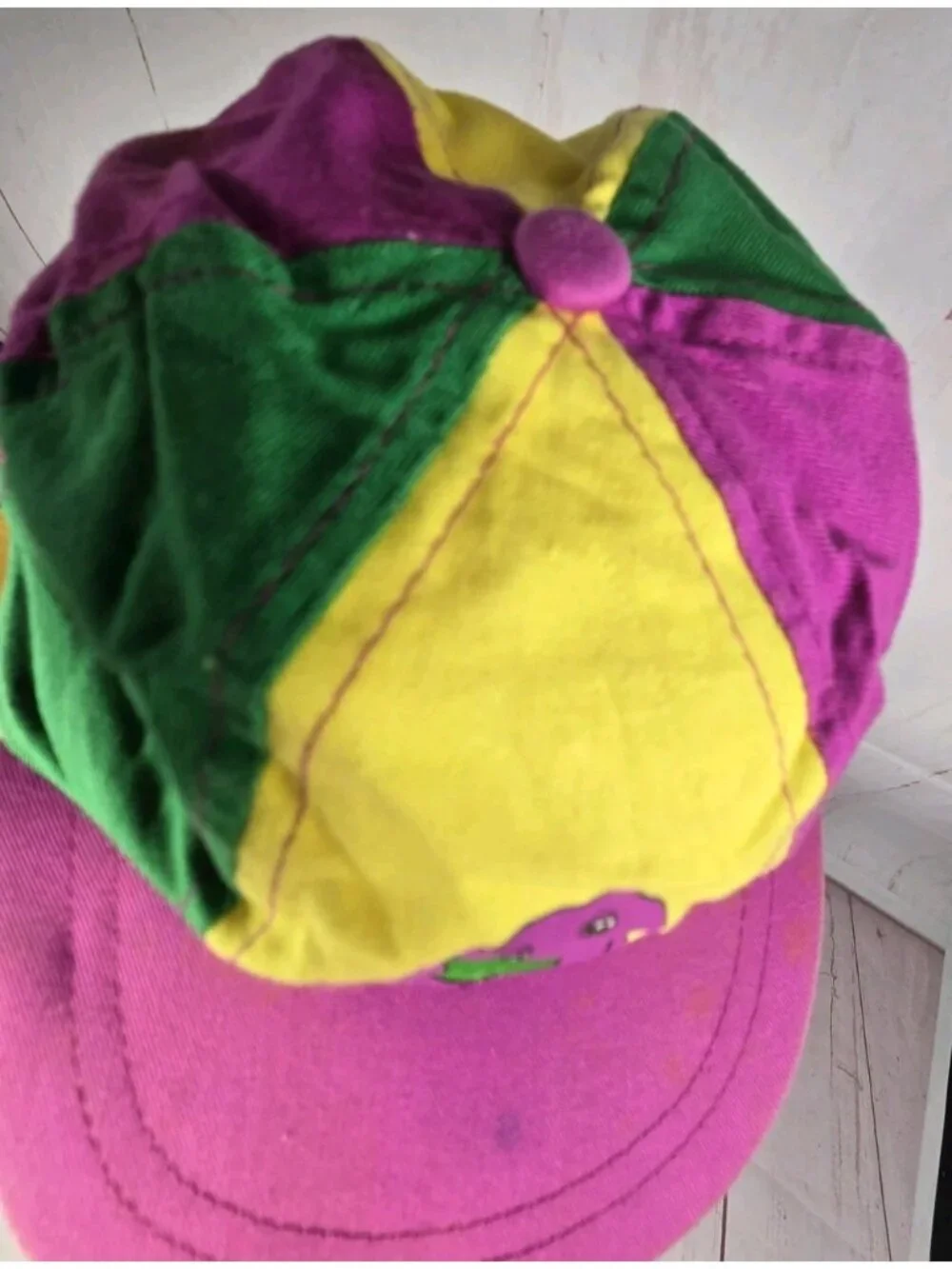 Vintage 1992 Barney Purple Dinosaur Girl’s Party Baseball Hat Youth Size